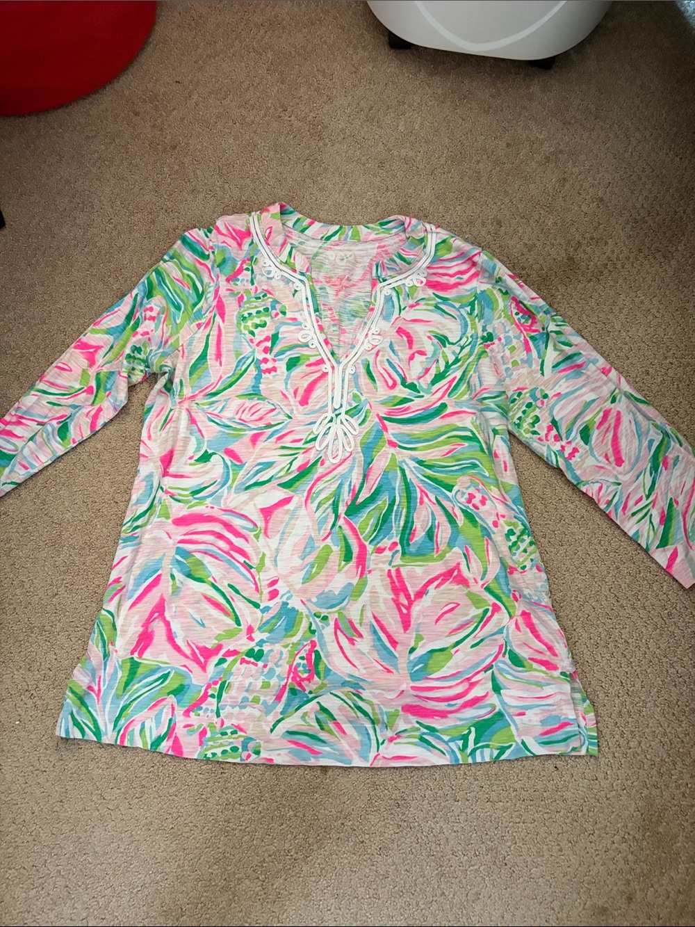 Lilly Pulitzer "Kaia" cotton knit tunic top